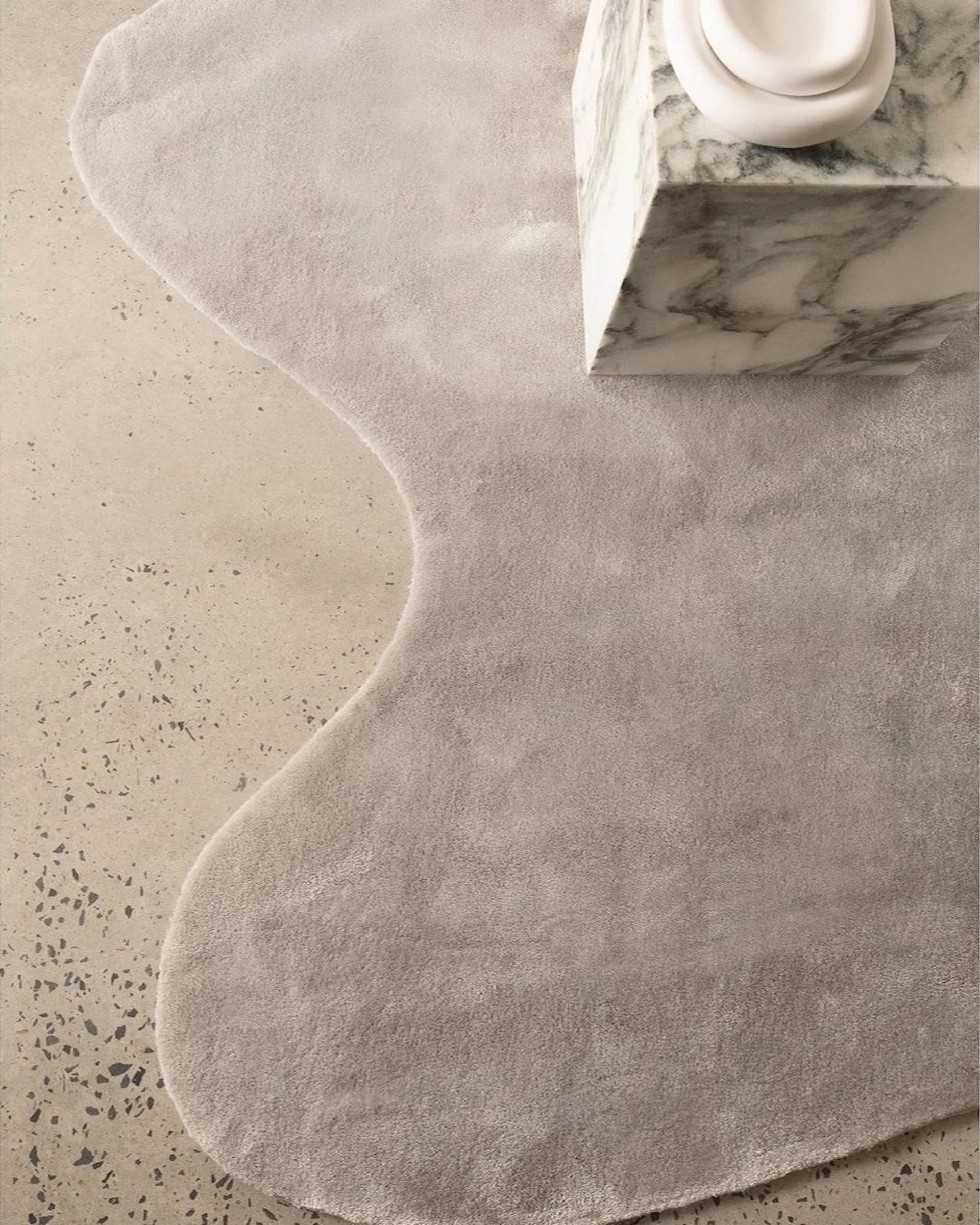 Abstract Shaped Viscose Rug
