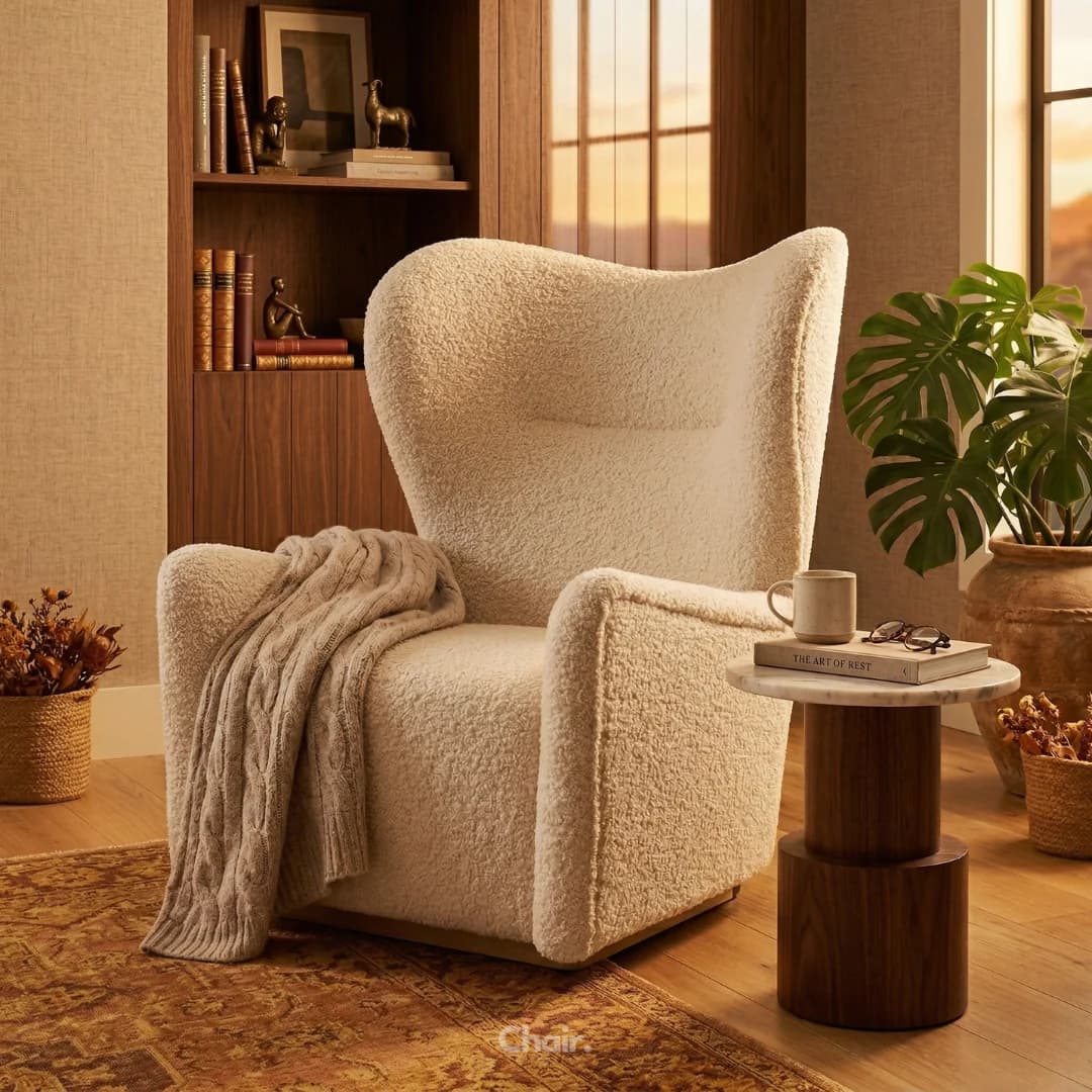 Griffin Bouclé Wingback Chair