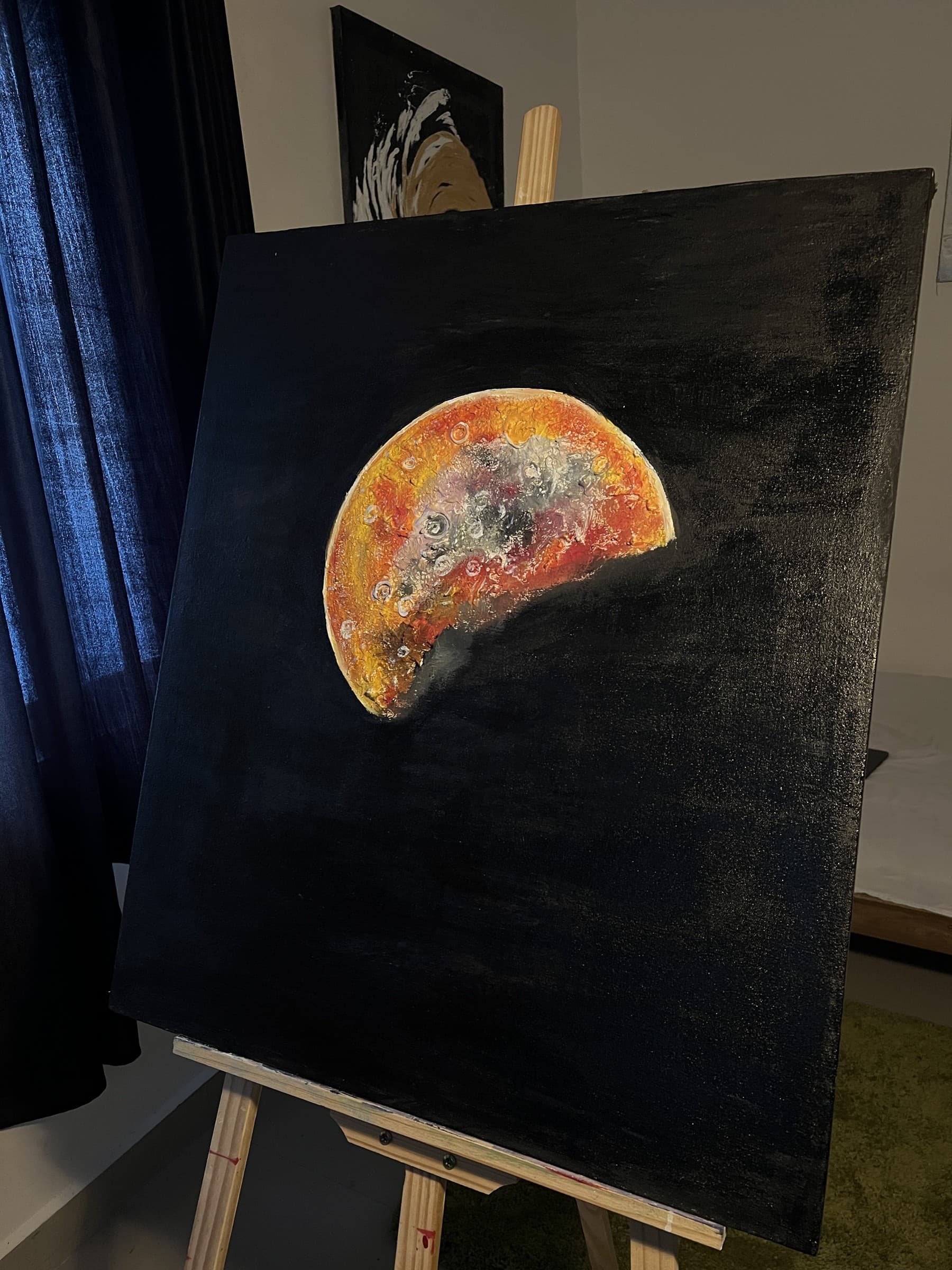 Lunar Burn Textured Wall Art