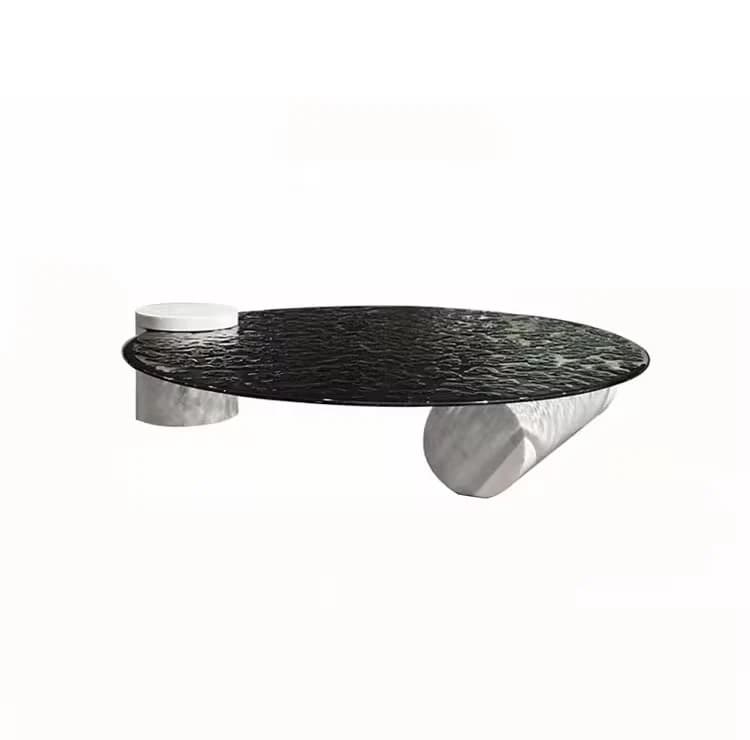 Ruby Glass and Marble Coffee Table
