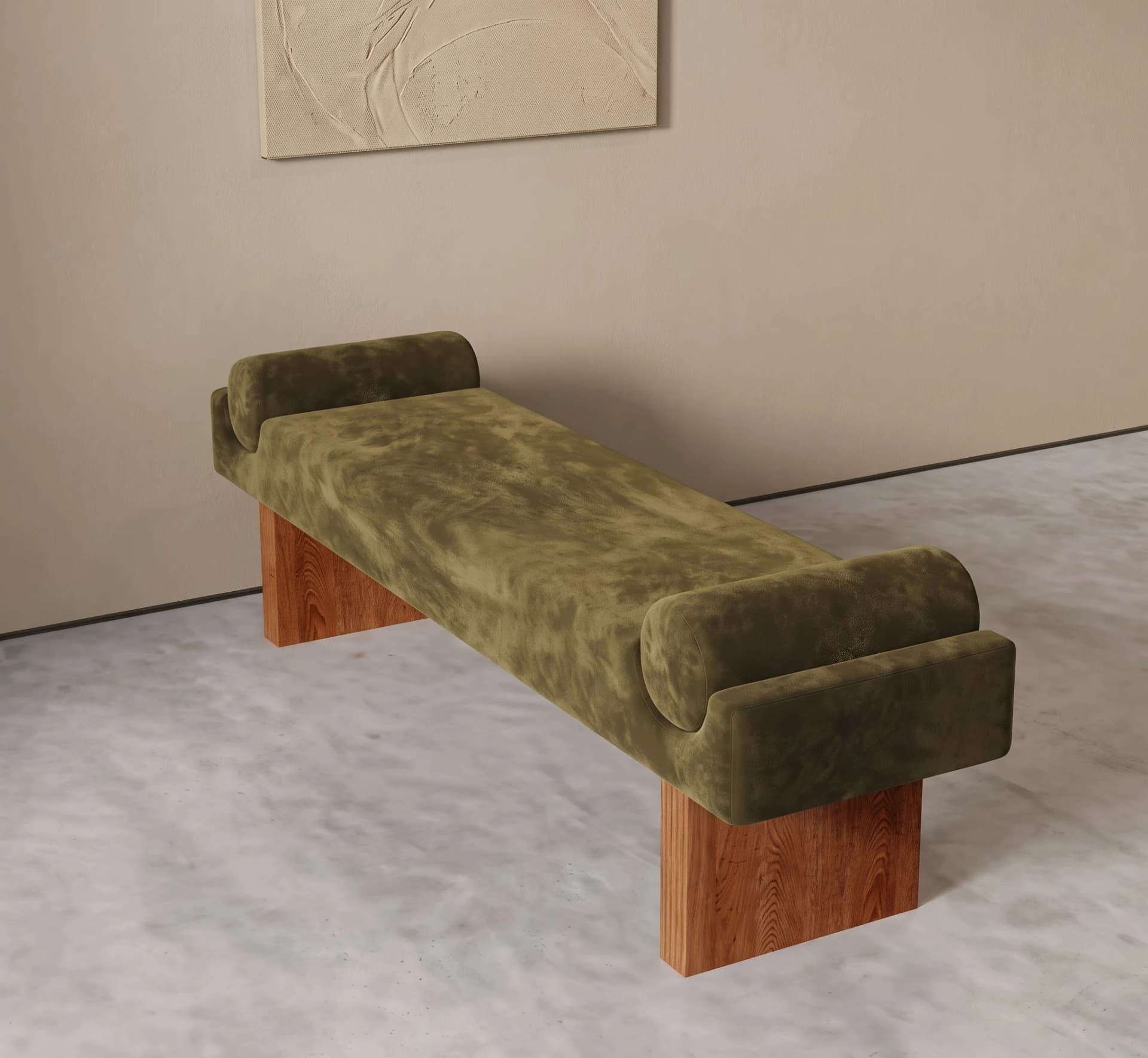 Ikara Velvet Ottoman Bench