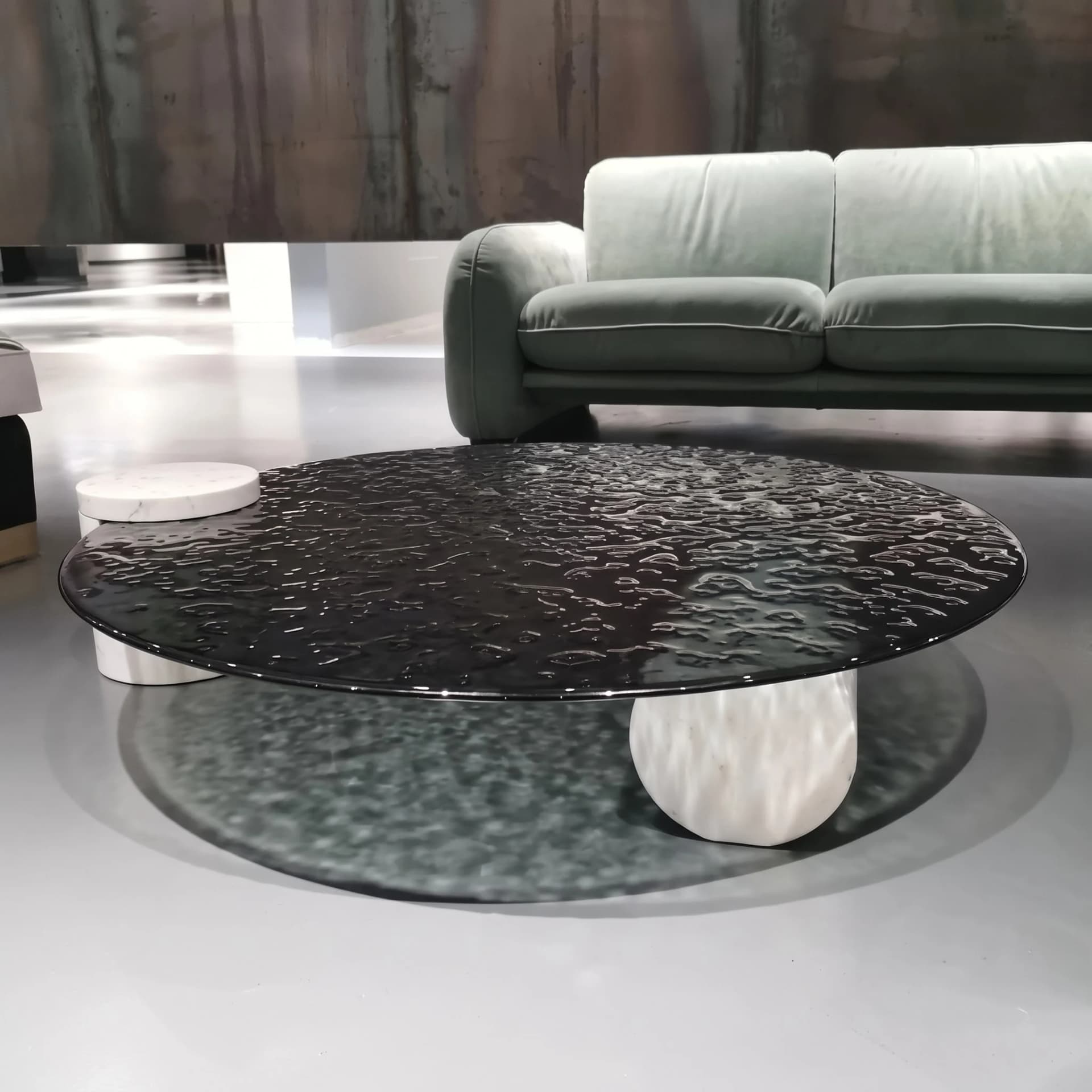 Ruby Glass and Marble Coffee Table