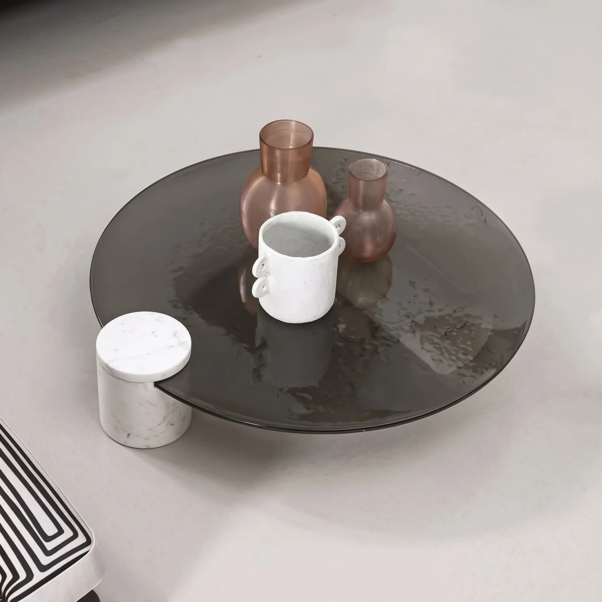 Ruby Glass and Marble Coffee Table