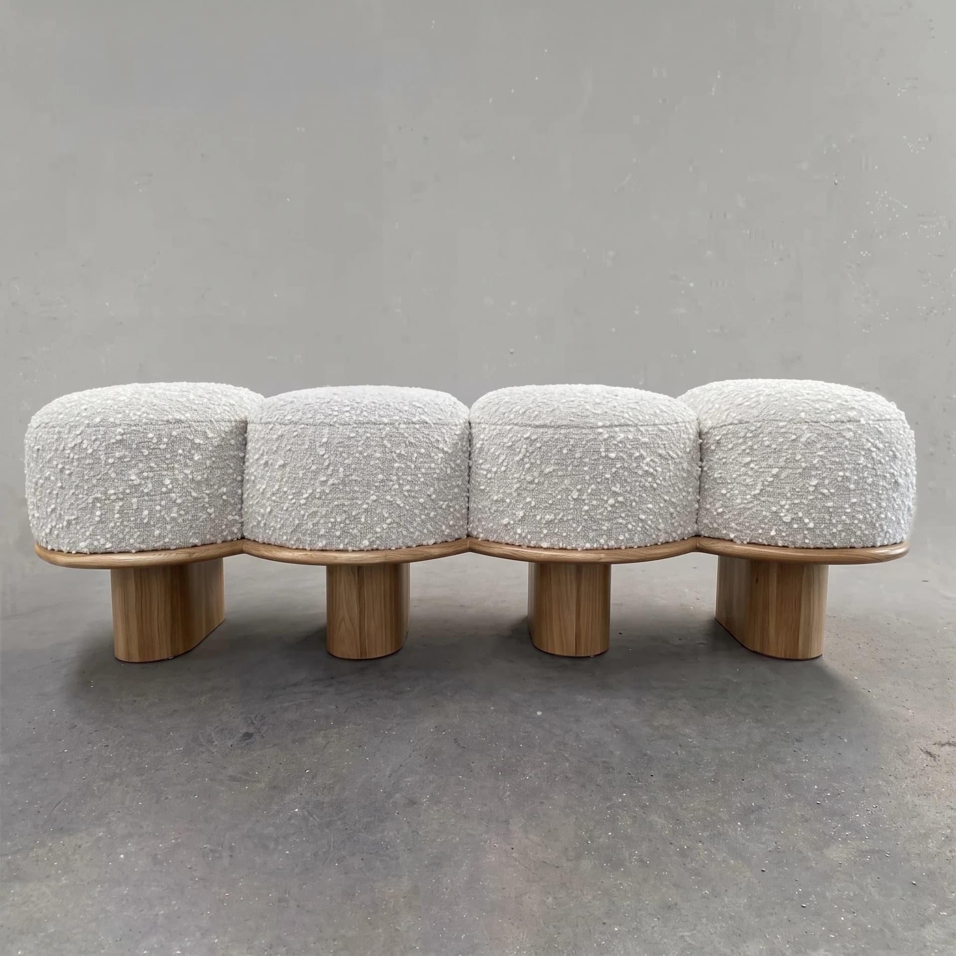 Fira Bouclé Ottoman Bench