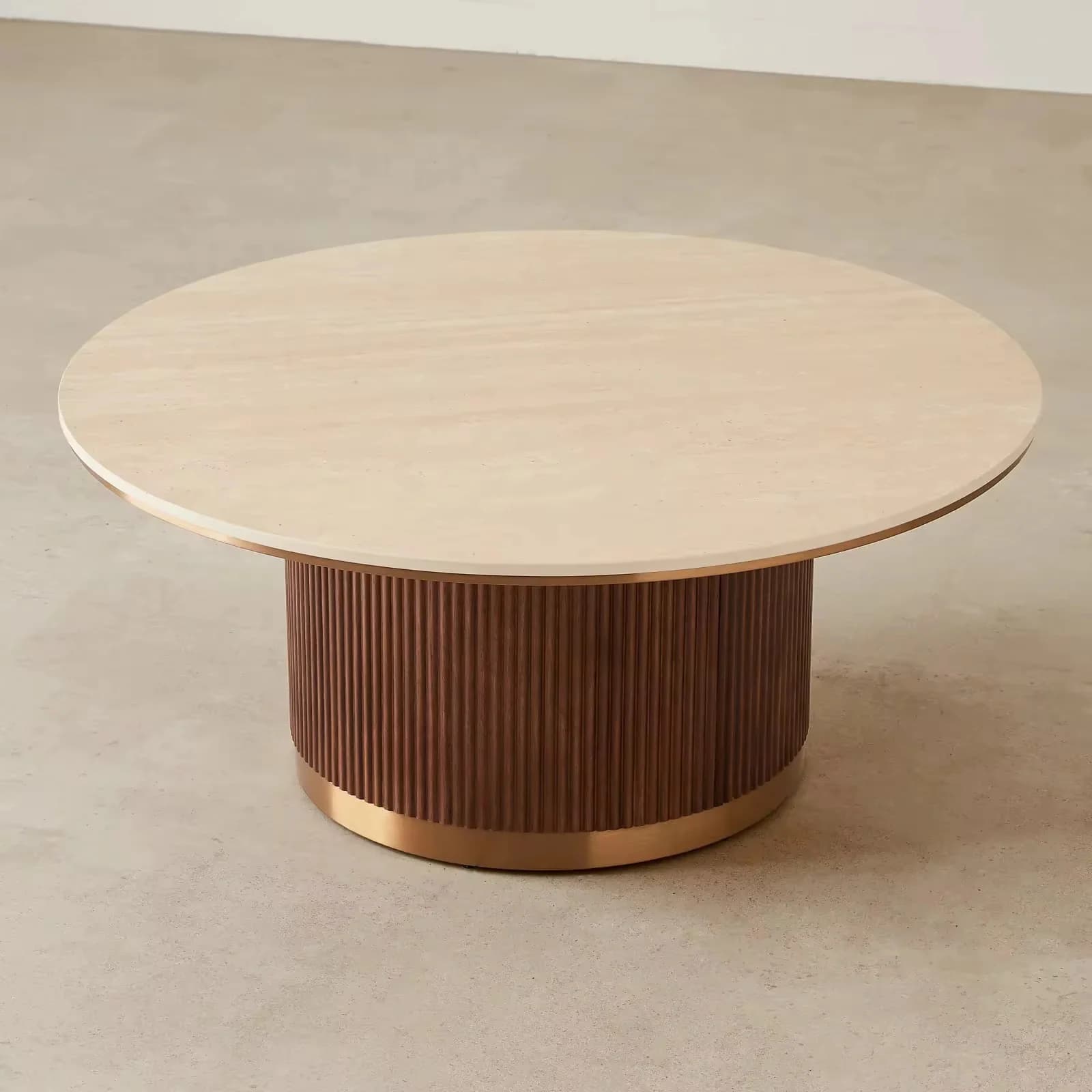 Sorentino Fluted Travertine Coffee Table