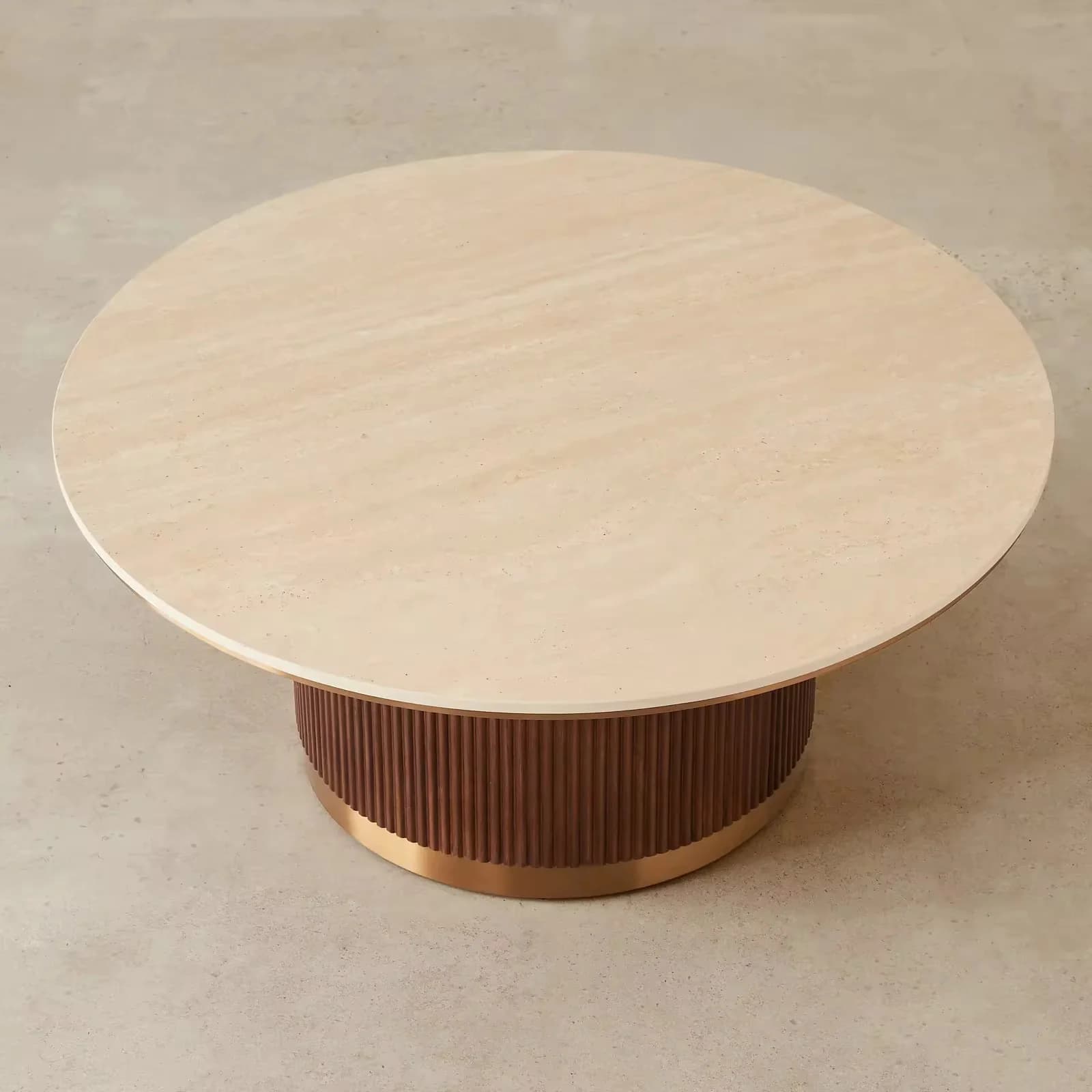 Sorentino Fluted Travertine Coffee Table
