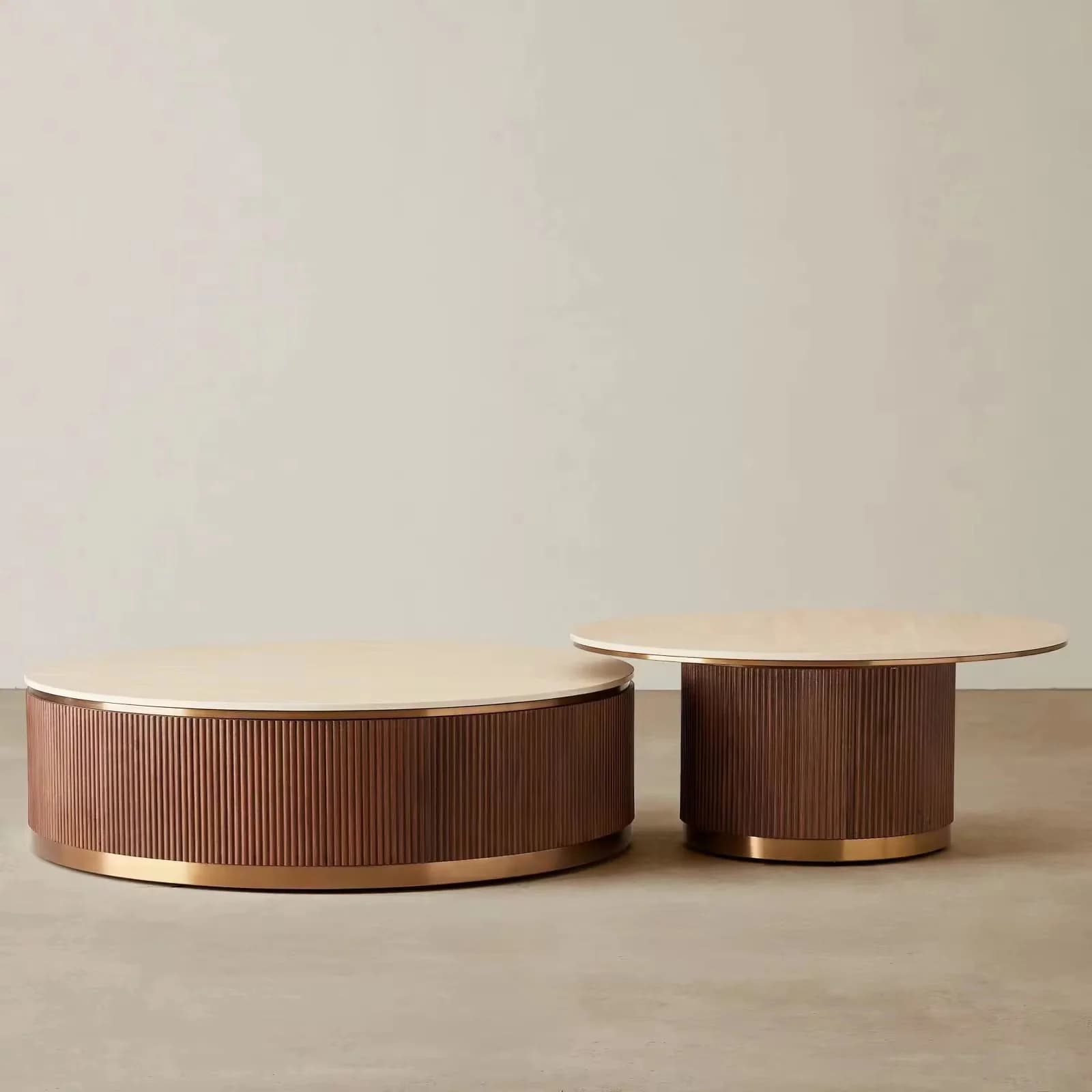 Sorentino Fluted Travertine Coffee Table